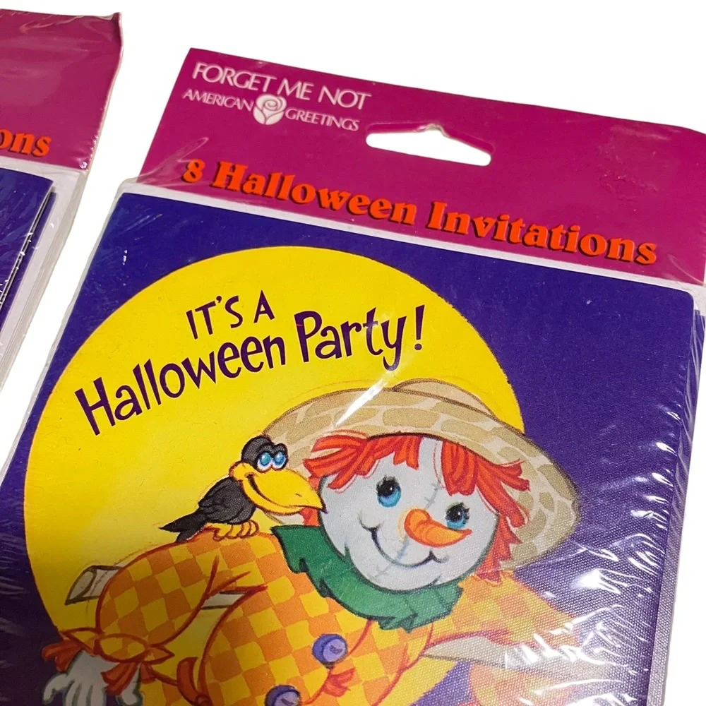 Vingate NEW American Greetings 8 Halloween Party Invitations Lot of 2 Packs